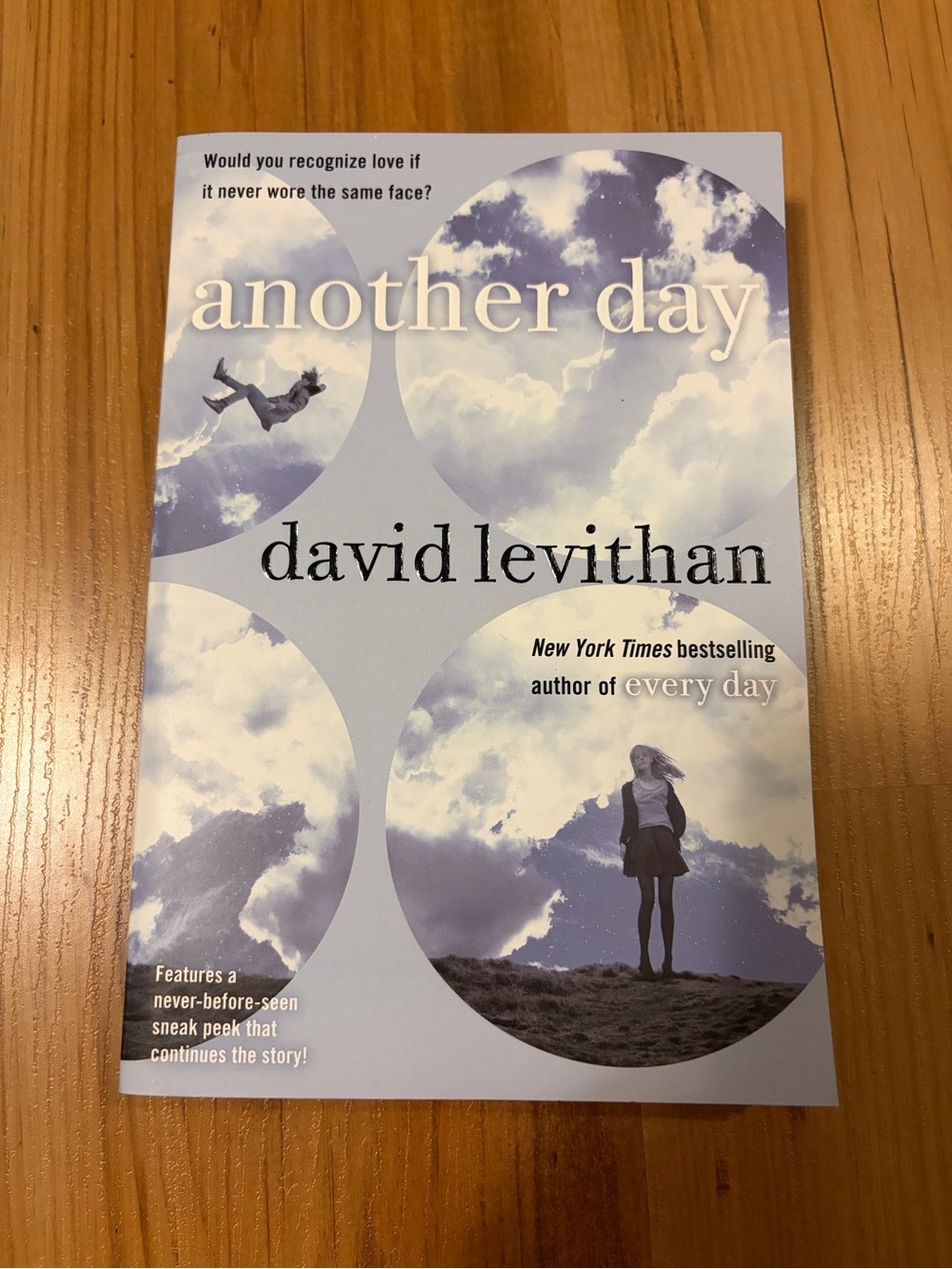 Another Day by David Levithan - Soft Lavender & White Cover